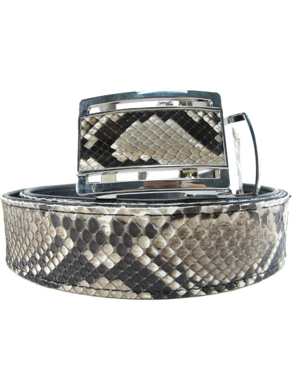 Genuine Python Snake Skin Men's Auto Locking Belt - 46" Long, Stylish & Durable